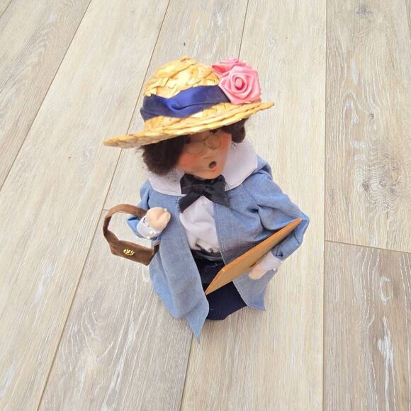 Byers Choice The Carolers Artist or Teacher 13" standing doll vintage 2000 - Picture 11 of 12